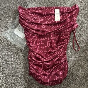 Anthropologie Off the Shoulder Writing Top